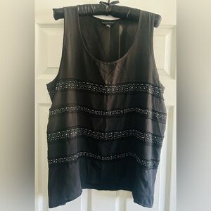 Rock & Republic Sleeveless Sequin Striped Top, XL